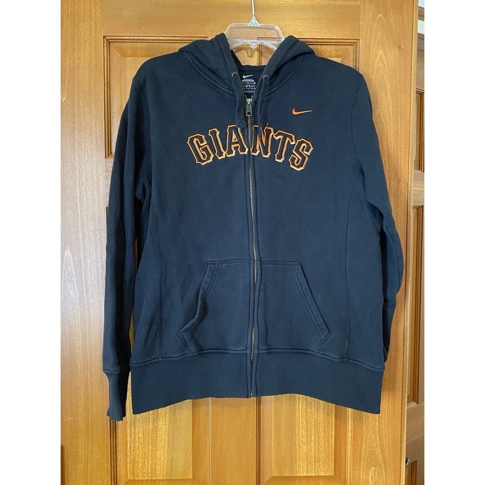 Nike San Francisco Giants Black Zip Up Hoodie Size Large Mens Active Walking
